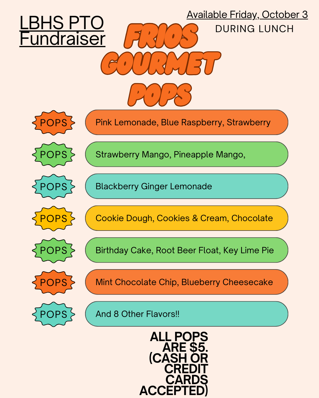 LBHS PTO Fundraiser October 3, 2025